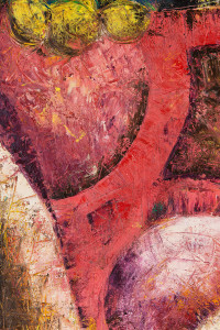 "The Embrace" is a contemporary art tapestry made by the italian artist, painter and sculptor Cesare Catania