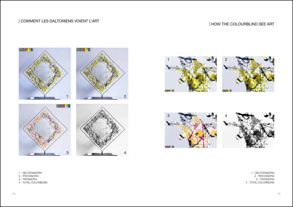 Catalog Exhibition - How Colourblind people see the artwork The Mouth of Etna E Version. First world wide presentation Art Monaco