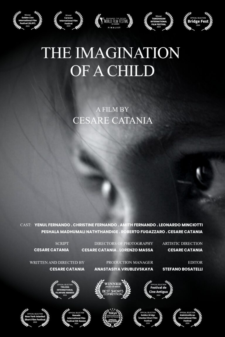 Locandina ufficiale del cortometraggio The Imagination of a Child scritto e diretto da Cesare Catania.